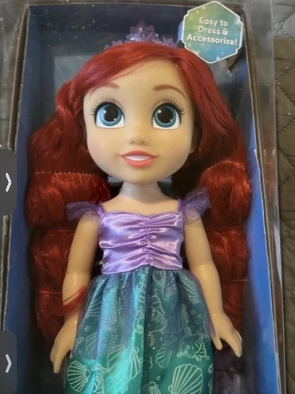 Disney My Friend Ariel 18” Doll Purple & Teal new in damaged box